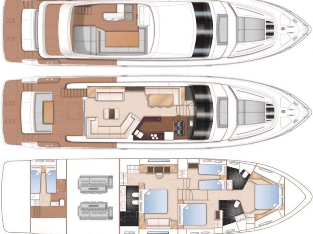 Princess Y75 Flybridge general arrangement